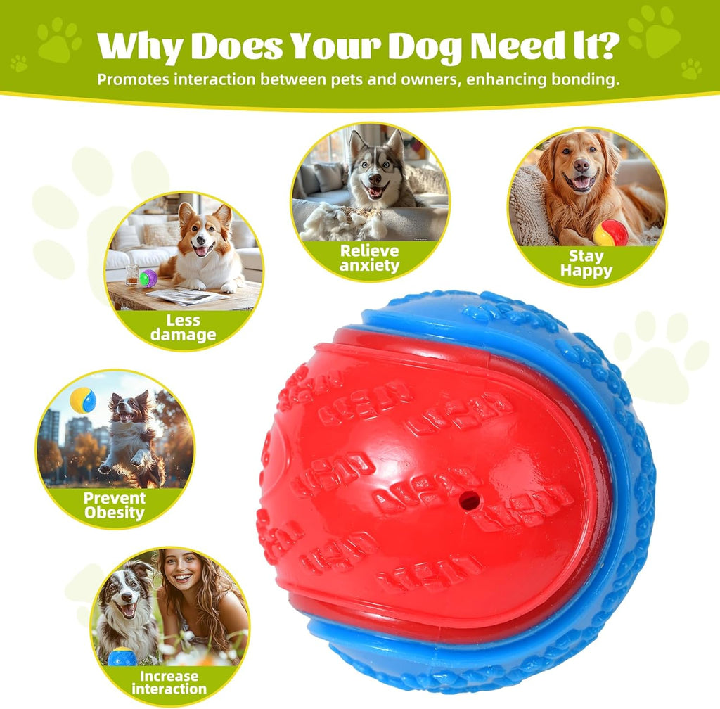 WOTIX 8Pcs Squeaky Dog Balls, Indestructible Dog Ball, Balls for Dogs Training, Teeth Cleaning Puppy Chew Toys